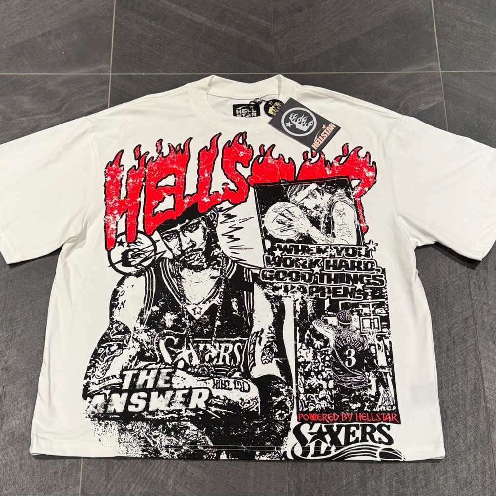 Hellstar Men's Graphic Tee - White and Red